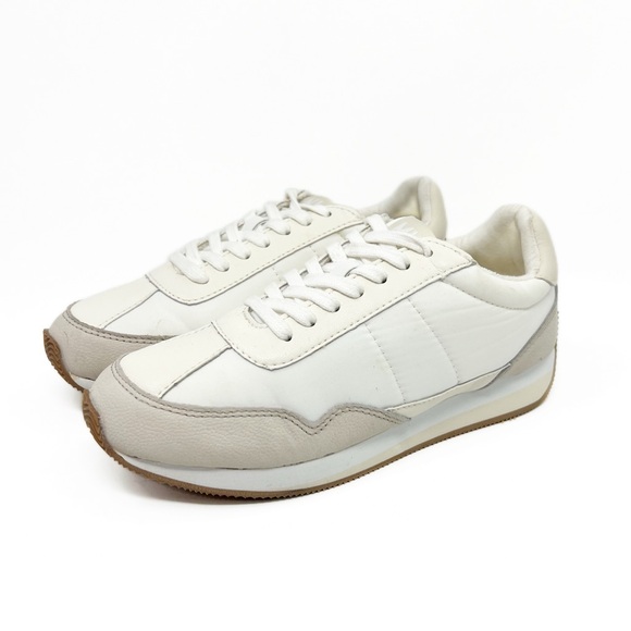 Madewell League Washed Nubuck Leather Sneakers in Cloud Linen - Picture 3 of 12